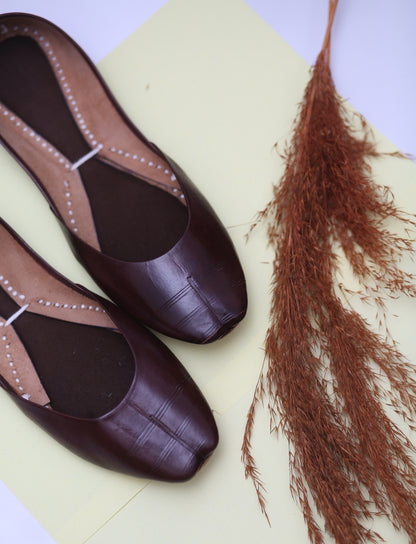 Choco brown Leather khussa