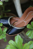 Black Zari leather khussa