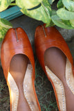 Brown Simple leather khussa