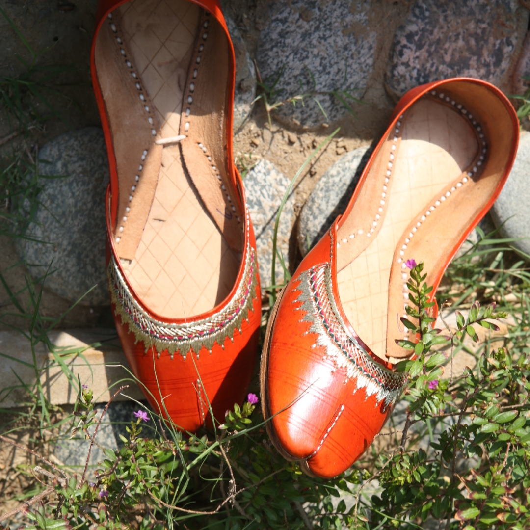 Orange Pahari leather