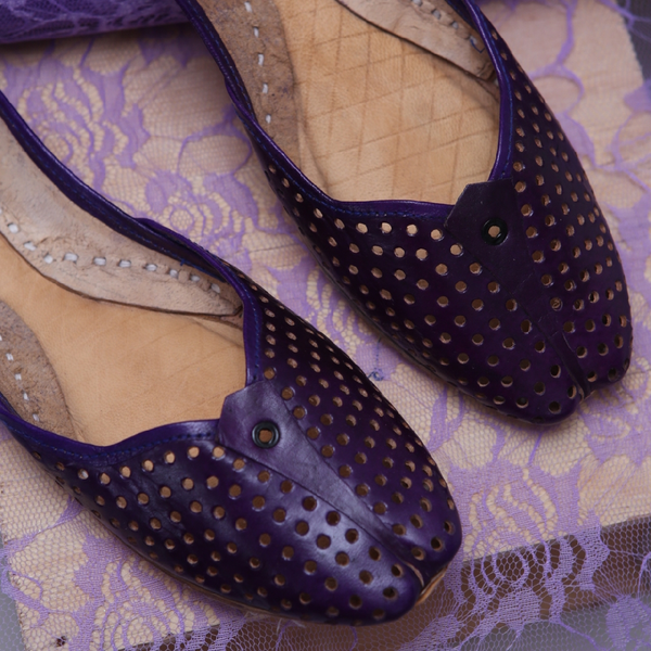 Purple Cutwork Khussa