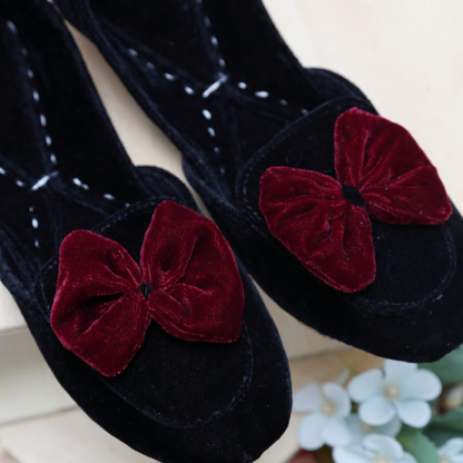 Bow velvet Black