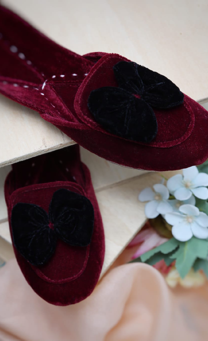 Bow velvet Maroon