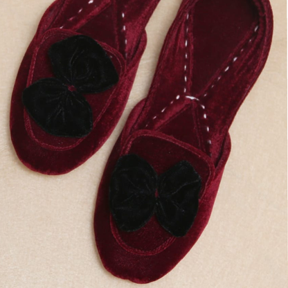 Bow velvet Maroon