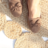 Bow jute loafers (Nude)