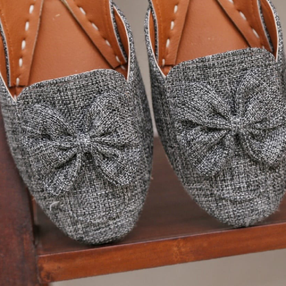 Bow jute loafers (Grey)