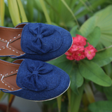 Bow jute loafers (Blue)